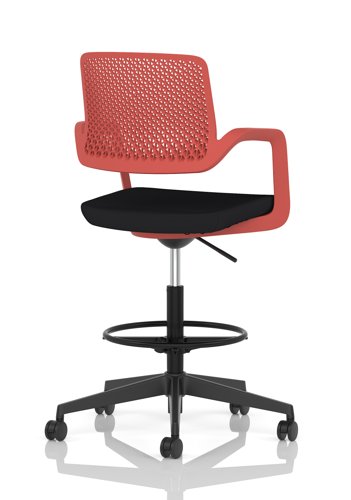 Cosmo Hi Rise Chair Red Frame Black Seat