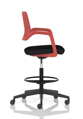 Cosmo Hi Rise Chair Red Frame Black Seat