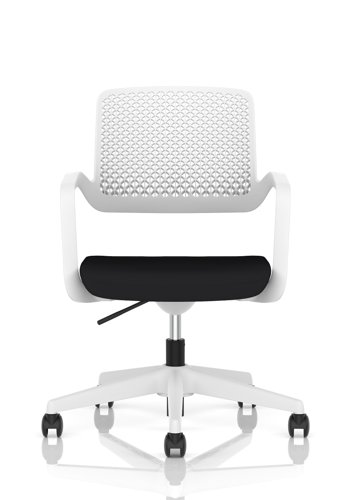 Cosmo Task Operator Chair White Frame Black Seat