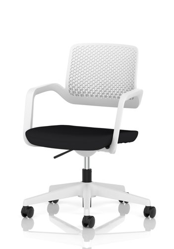 Cosmo Task Operator Chair White Frame Black Seat