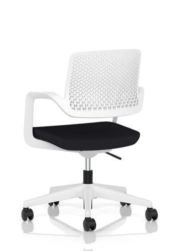 Cosmo Task Operator Chair White Frame Black Seat