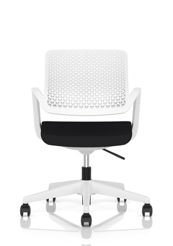 Cosmo Task Operator Chair White Frame Black Seat