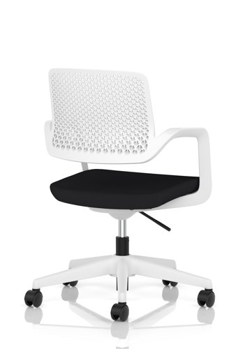 Cosmo Task Operator Chair White Frame Black Seat