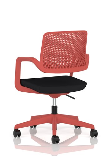 Cosmo Task Operator Chair Red Frame Black Seat
