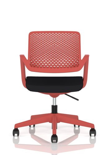 Cosmo Task Operator Chair Red Frame Black Seat