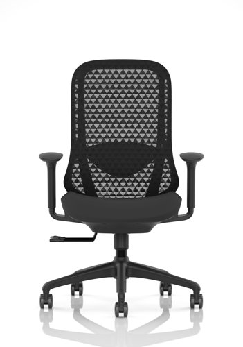 Prism Mesh Back Chair With Height Adjustable Arms Black Seat  OP000378