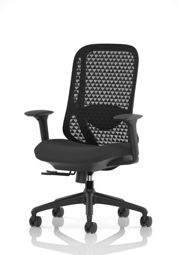 Prism Mesh Back Chair With Height Adjustable Arms Black Seat  OP000378