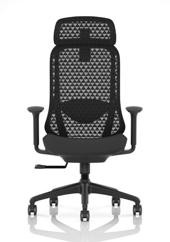Prism Mesh Back Chair With Height Adjustable Arms with Headrest Black Seat  OP000379