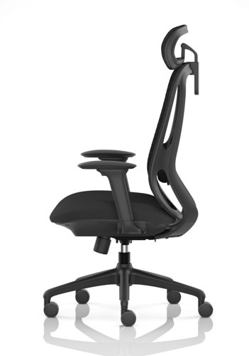 Prism Mesh Back Chair With Height Adjustable Arms with Headrest Black Seat  OP000379