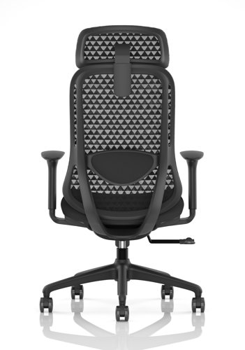 Prism Mesh Back Chair With Height Adjustable Arms with Headrest Black Seat  OP000379