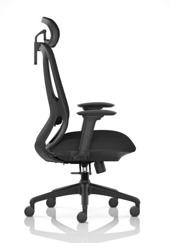 Prism Mesh Back Chair With Height Adjustable Arms with Headrest Black Seat  OP000379