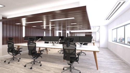 Oslo 1200mm B2B Office Bench Desk Ext Kit White Top Natural Wood Edge White Frame