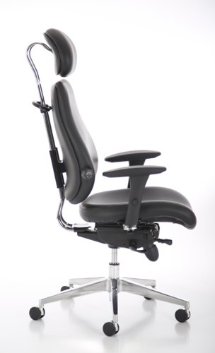 58482DY | More work hours are lost through back pain and injuries than any other reason, and the number of people reporting back issues is rising rapidly. One reason is poor seating posture at work, especially amongst office personnel. Chiro High Back and Medium Back posture seating are fully functional contoured chairs. They are feature rich and highly functional to ensure they can be adjusted to support any user in the best possible way. They can combat the discomfort of back sufferers and  educe the likelihood of posture related medical problems being acquired. They carry the additional endorsement of the respected chiropractor Dr Robert Bateman and as well as stock fabrics can be bespoke upholstered in any fabric of your choice. The Chiros match their functionality and quality with a design signature that makes them one of our most sought after big value seating solutions. 