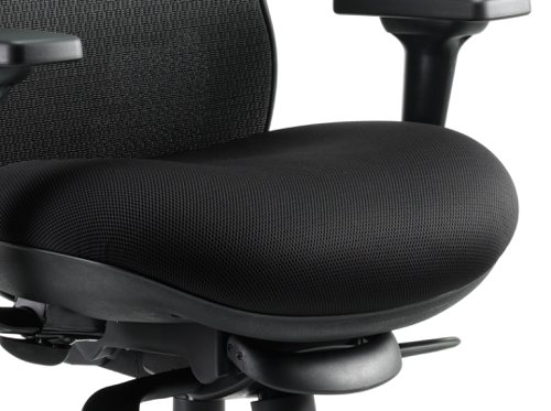 PO000019 Stealth Shadow Ergo Posture Chair Black Airmesh Seat And Mesh Back With Arms