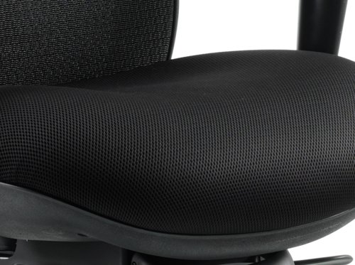 PO000019 Stealth Shadow Ergo Posture Chair Black Airmesh Seat And Mesh Back With Arms