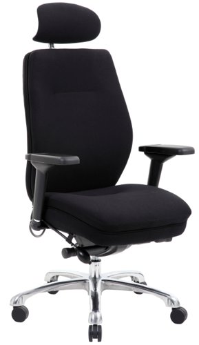 Domino Black Fabric Chair with Headrest PO000066