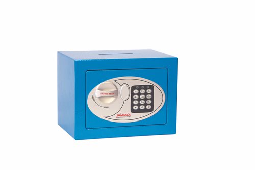 Phoenix Compact Home Office SS0721EBD Blue Security Safe with Electronic Lock & Deposit Slot