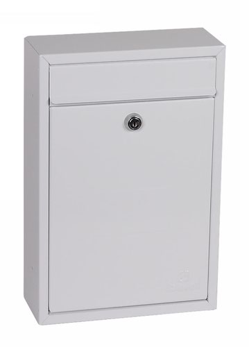 Phoenix Letra Front Loading Letter Box MB0116KW in White with Key Lock