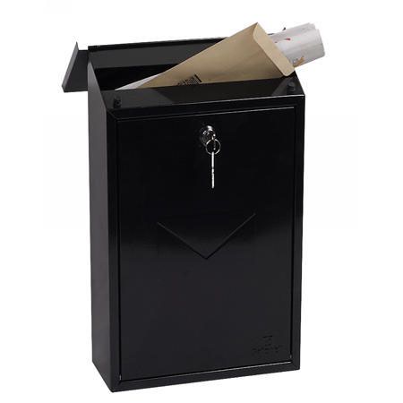 Phoenix Villa Top Loading Letter Box MB0114KB in Black with Key Lock