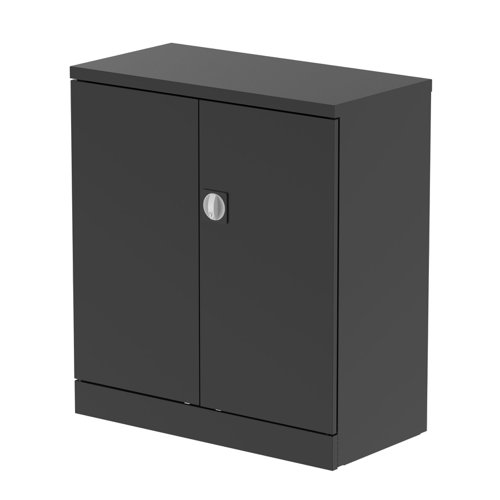 Qube Stationery 1000mm 2-Door Cupboard Black With Shelf