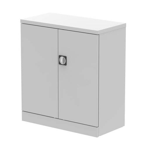 Qube Stationery 1000mm 2-Door Cupboard Light Grey With Shelf