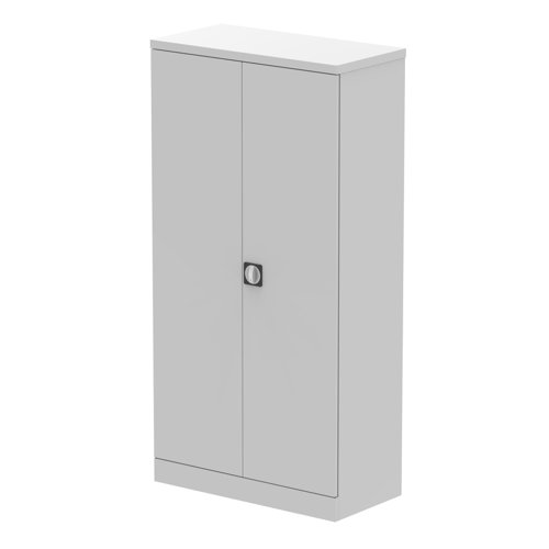 Qube Stationery 1850mm 2-Door Cupboard Light Grey With Shelves