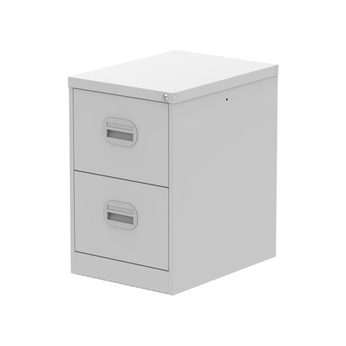 Qube 2 Drawer Filing Cabinet Light Grey