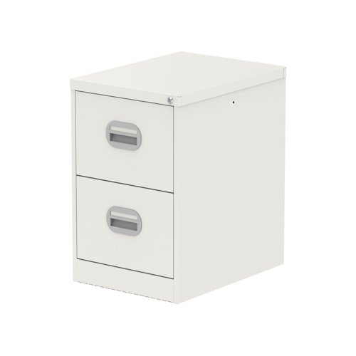 Qube 2 Drawer Filing Cabinet White