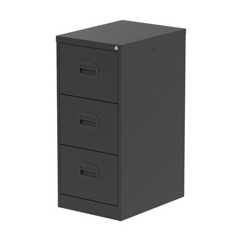 Qube 3 Drawer Filing Cabinet Black