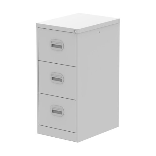 Qube 3 Drawer Filing Cabinet Light Grey