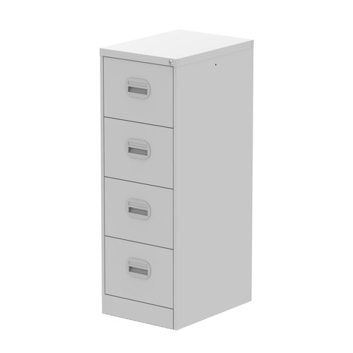 Qube 4 Drawer Filing Cabinet Light Grey