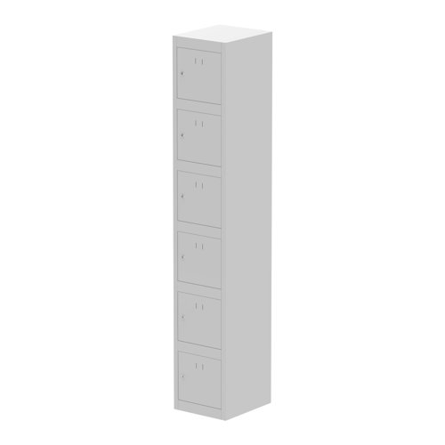 Qube Locker 6 Door 1800mm High Light Grey