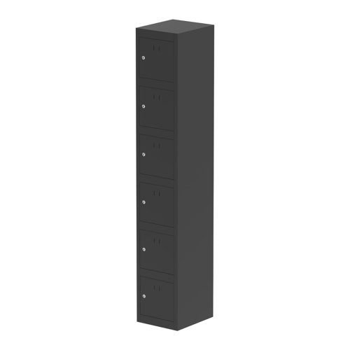 Qube Locker 6 Door 1800mm High Black