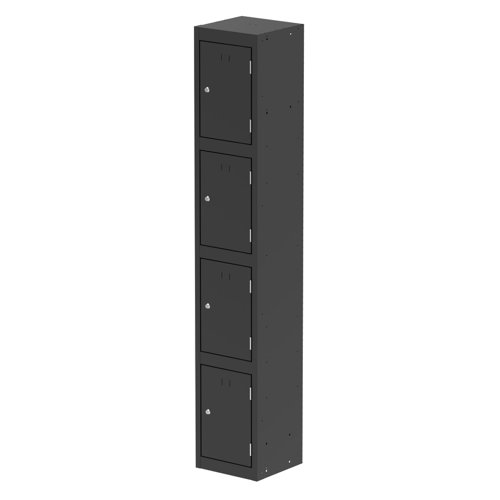 Qube Locker 4 Door 1800mm High Black