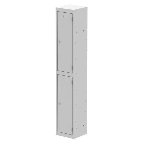 Qube Locker 2 Door 1800mm High Light Grey