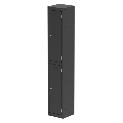 Qube Locker 2 Door 1800mm High Black