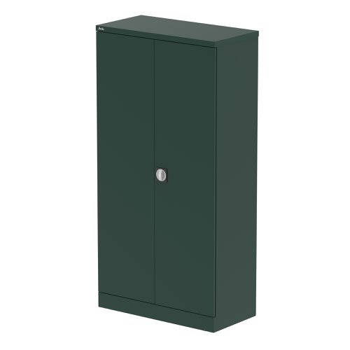 Qube 1850mm 2-Door Stationery Cupboard British Racing Green With Shelves
