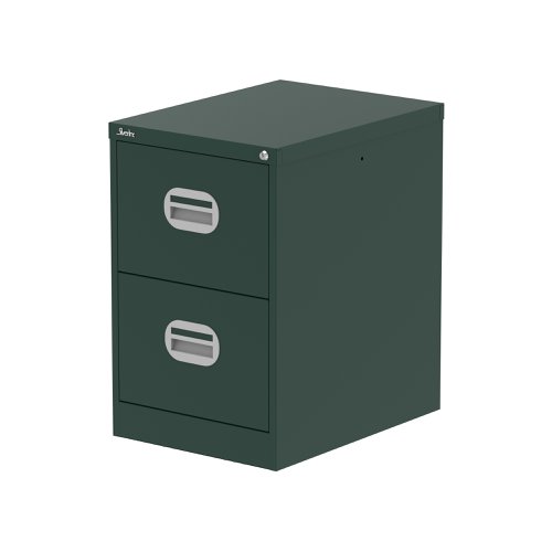 Qube 2 Drawer Filing Cabinet British Racing Green