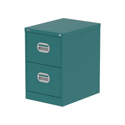 Qube 2 Drawer Filing Cabinet Verdigris