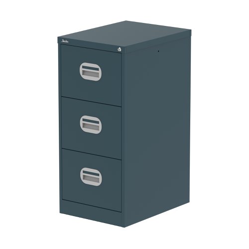 Qube 3 Drawer Filing Cabinet Ocean Cobalt
