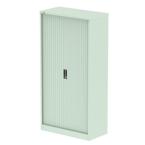 Qube 2000mm Side Tambour Cupboard Peppermint Green With Shelves