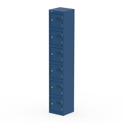 Qube Locker 6 Door 1800mm High Blue