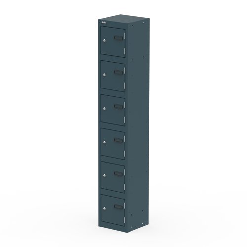 Qube Locker 6 Door 1800mm High Ocean Cobalt