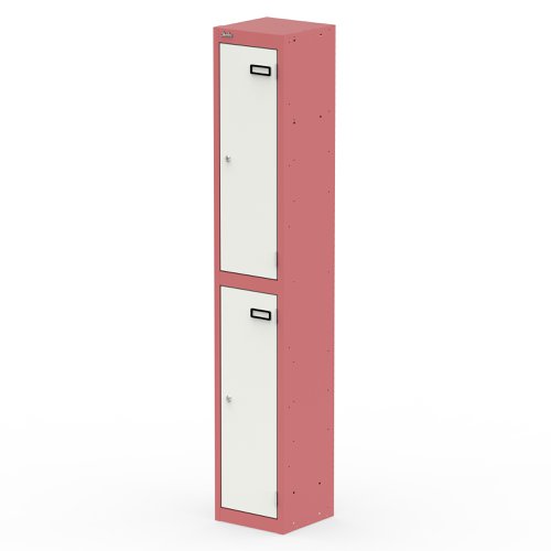 Qube Locker 2 Door 1800mm High Antique Pink And Satin White