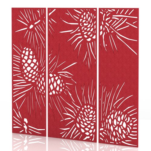 Sch! Acoustic Wall Panel - Pine (3 panels) - Poppy Red
