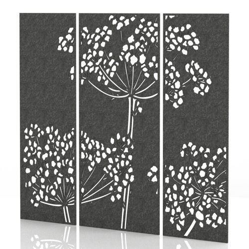 Sch! Acoustic Wall Panel - Wildflower (3 panels) - Graphite Charcoal