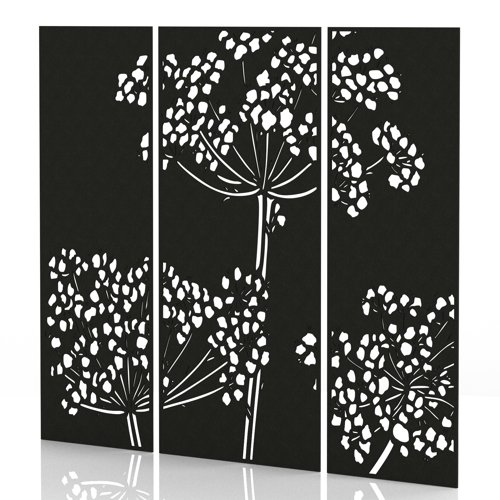 Sch! Acoustic Wall Panel - Wildflower (3 panels) - Raven Black