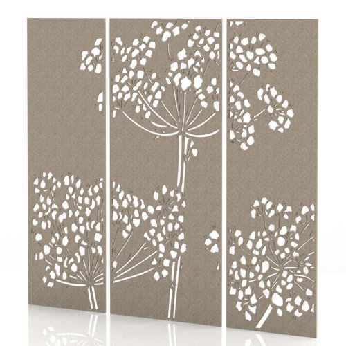 Sch! Acoustic Wall Panel - Wildflower (3 panels) - Oatmeal Beige