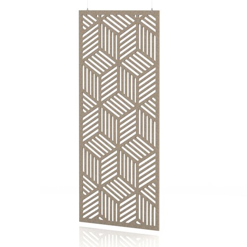 Sch! Acoustic Hanging Wall Panel - Cube - Oatmeal Beige