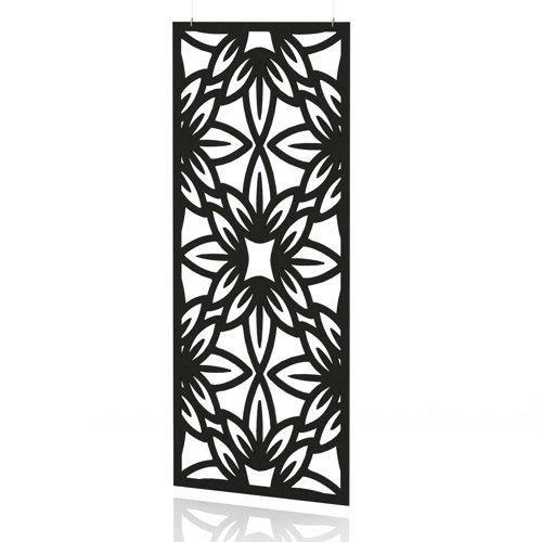 Sch! Acoustic Hanging Wall Panel - Flower - Raven Black